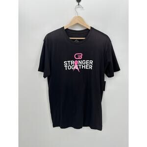 Cyclebar Womens Black Stronger Together Breast Cancer Awareness Tee Shirt Size M